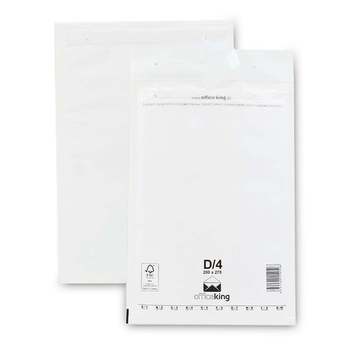 100 Luftpolstertaschen 200x275 mm DIN B5 Versandtaschen gepolstert, Wei - D/4 (officeking)