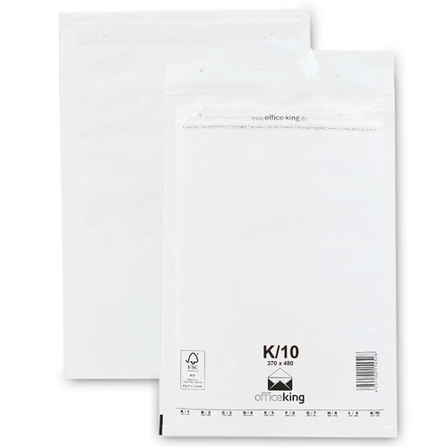 50 Luftpolstertaschen 370x480 mm  DIN A3+ C3 Versandtaschen gepolstert, Wei - K/10 (officeking)