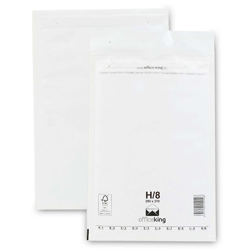 100 Luftpolstertaschen 290x370 mm  DIN B4 Versandtaschen gepolstert, Wei - H/8 (officeking)